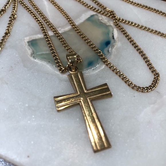 14k GF cross with 26” chain - Picture 3 of 8